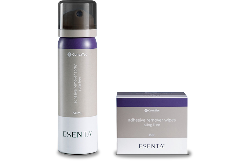 Esenta™ Sting fri selvklebende remover spray og våtservietter